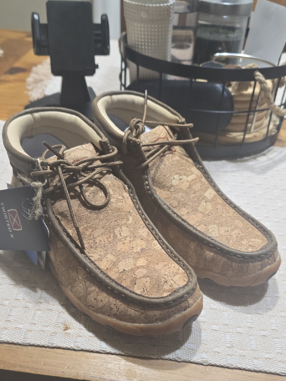 NWT Twisted X Cork Textured Ankle Boots in Tan Brown Size 7